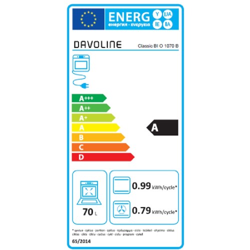 ΦΟΥΡΝ.ΕΝΤΟΙΧ.ΑΠ DAVOLINE BI O 1070/BL BLACK A 70Lt (POP / ΟΘΟΝΗ / ΤΗΛΕΣΚΟΠΙΚΟΣ)